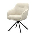 Krémovobiele čalúnené jedálenské kreslo s podrúčkami Avola – Unique Furniture
