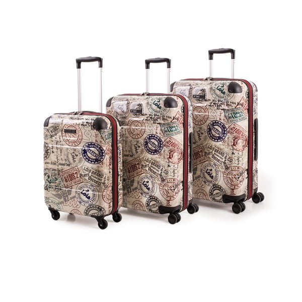 Set 3 cestovných kufrov Lois Trolley Negro