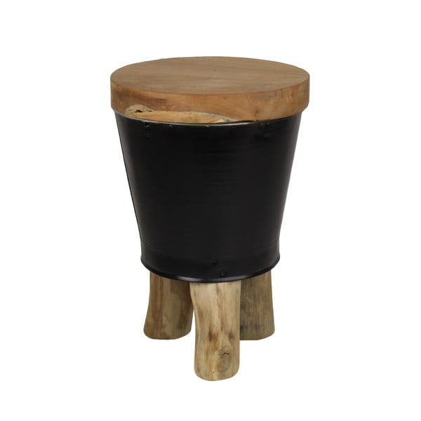 Stolička s doskou a podnožou z teakového dreva HSM Collection Bucket