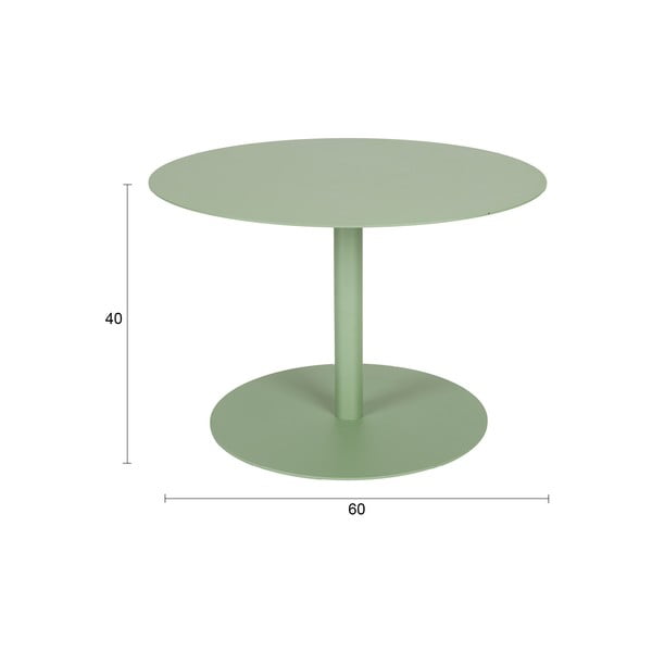 Šalviovozelený oceľový okrúhly konferenčný stolík ø 60 cm Snow – Zuiver-image-4