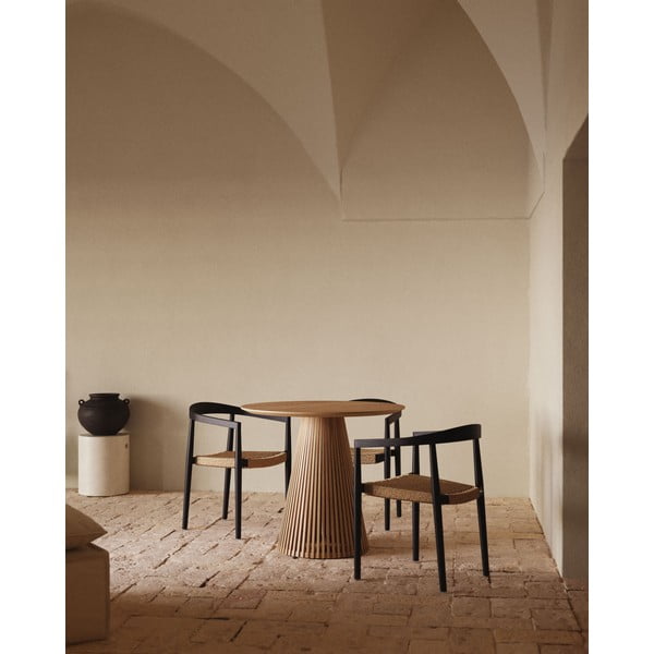 Čierne drevené záhradné stoličky v súprave 4 ks Ydalia – Kave Home-image-4