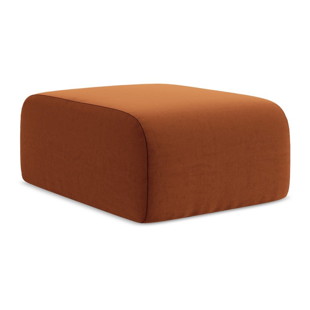 Zamatová podnožka v terakotovej farbe Lani – Makamii