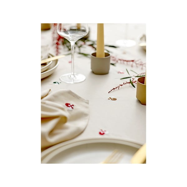 Bavlnený obrus ø 180 cm Hearts Embloidery – Södahl-image-3