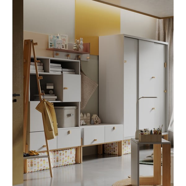 Svetlosivá nízka detská komoda 100x50 cm Cube - Pinio-image-1