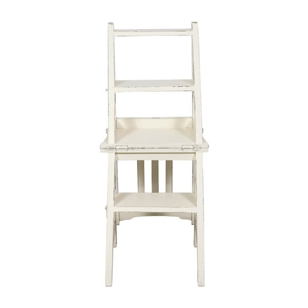 Biela stolička z mahagónového dreva a skladací rebrík v jednom Biscottini Claudia-image-1