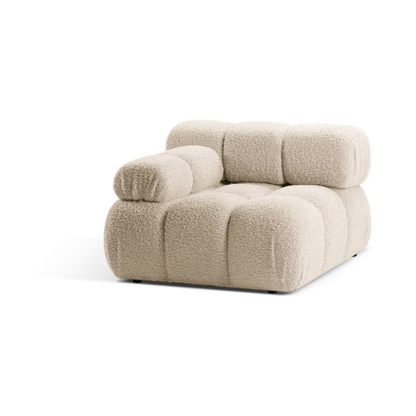 Béžový modul pohovky z textílie bouclé (ľavý roh) Bellis – Micadoni Home-image-3