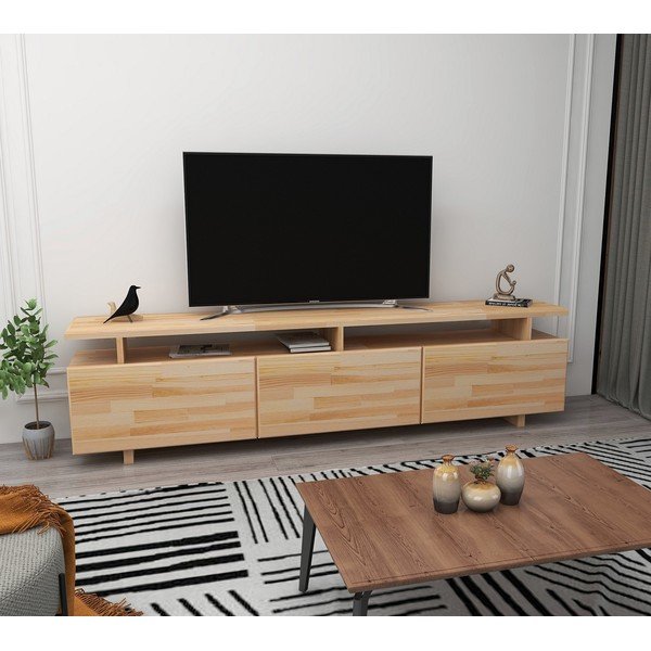 TV stolík z borovicového dreva v prírodnej farbe 174x52 cm Natural - Kalune Design-image-3