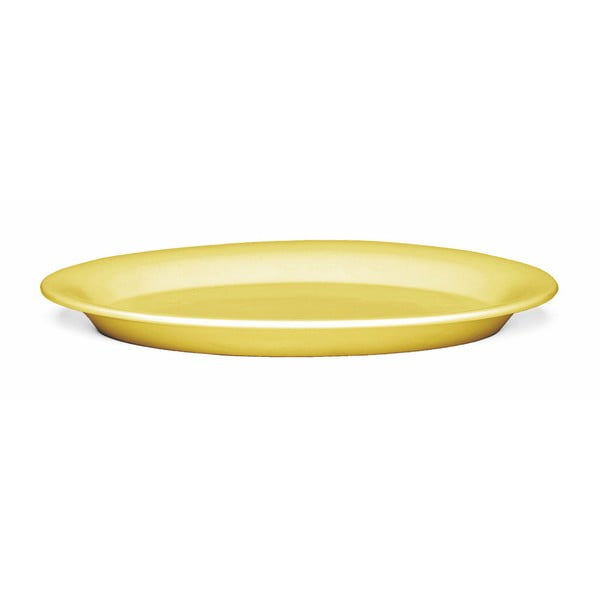 Žltý kameninový tanier Kähler Design Ursula, 33 × 22 cm