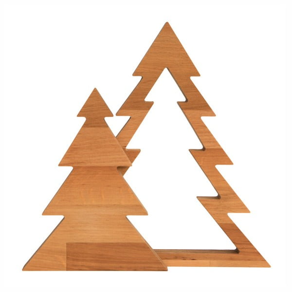Dekorácia z jelšového dreva Nørdifra Duo Xmas, výška 32,5 cm