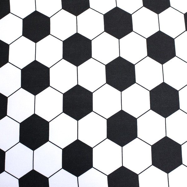 Čiern-obiela napínacia bavlnená detská plachta na jednolôžko 90x200 cm Football – Jerry Fabrics-image-2