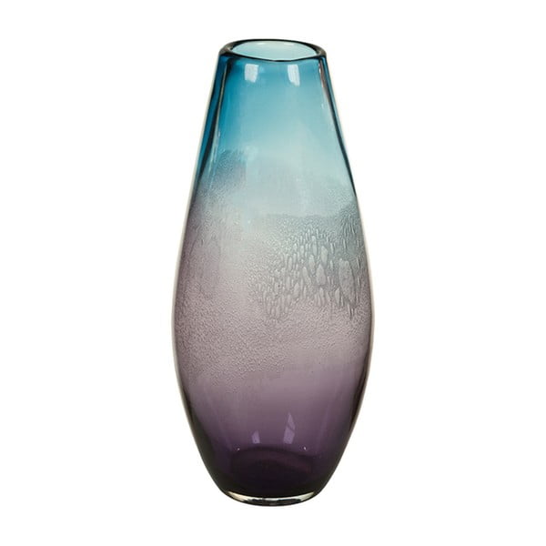 Modrá krištáľová dekoratívna váza Santiago Pons Ryde, Ø 20 cm
