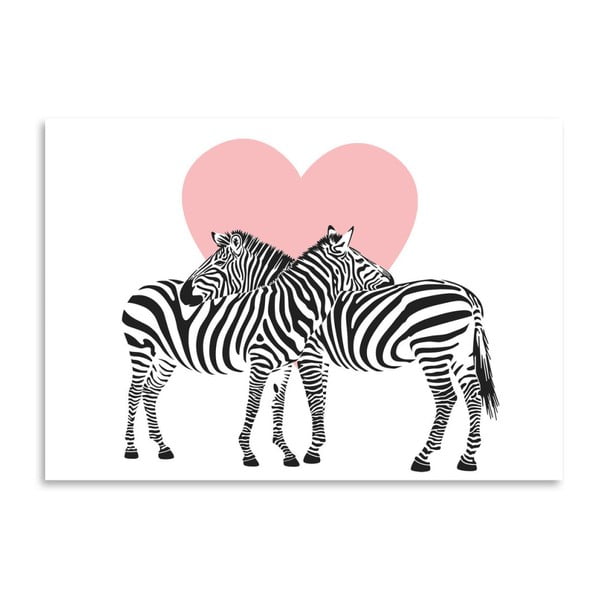 Plagát Americanflat Zebra Couple, 30 x 42 cm