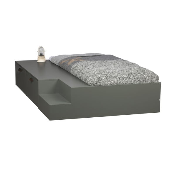 Zeleno-sivá detská posteľ z borovicového dreva s úložným priestorom 80x200 cm Stage – vtwonen-image-3