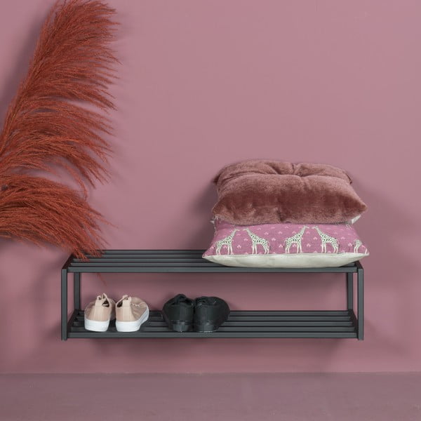 Čierna kovová závesná skrinka na topánky 78x20,5x30,5 cm School – Spinder Design-image-1