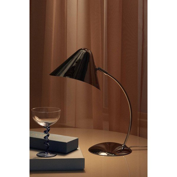 Oceľová stolová lampa s ohýbateľnou konštrukciou v lesklej striebornej farbe (výška  40 cm) Nathan – Ellos Home-image-1