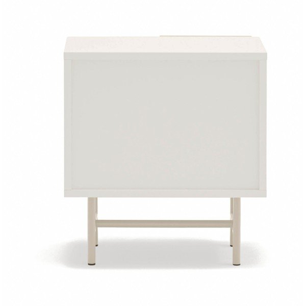Béžový/krémovobiely matný nočný stolík s poličkami Nube – Teulat-image-4