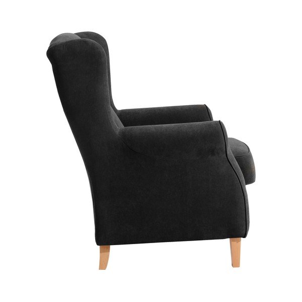 Čierne kreslo ušiak Max Winzer Lorris-image-2