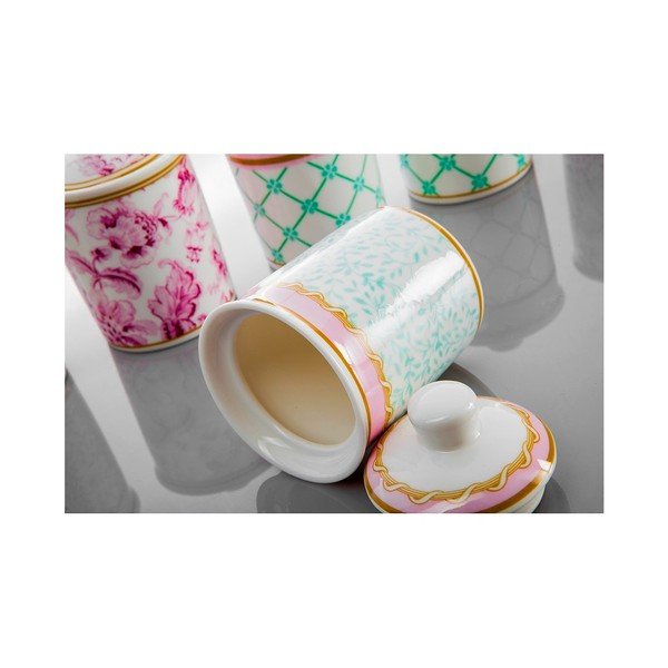 Sada 3 porcelánových dóz s vekom Cihan Bilisim Tekstil Romance Paris-image-3