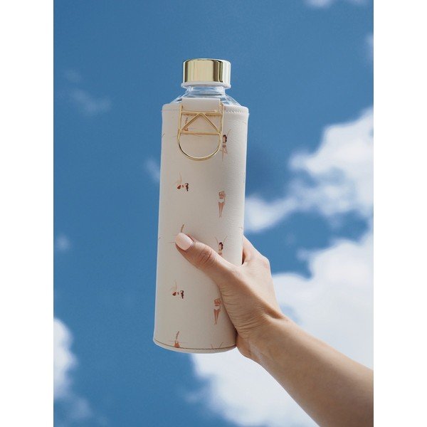 Béžová fľaša z borosilikátového skla s obalom z umelej kože Equa Mismatch Playa, 750 ml-image-2