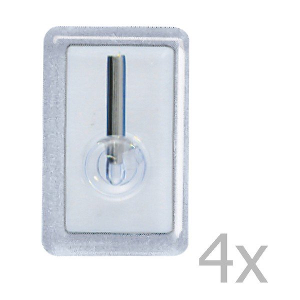 Sada 4 nástenných háčikov Wenko Curtain Hooks Chrome-image-1