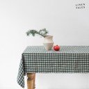 Ľanový obrus 140x200 cm Forest Green Gingham – Linen Tales