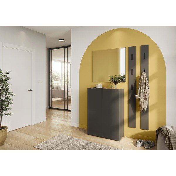 Antracitová predsieňová zostava v dekore duba 74x200x33 cm Alviano – Germania-image-1