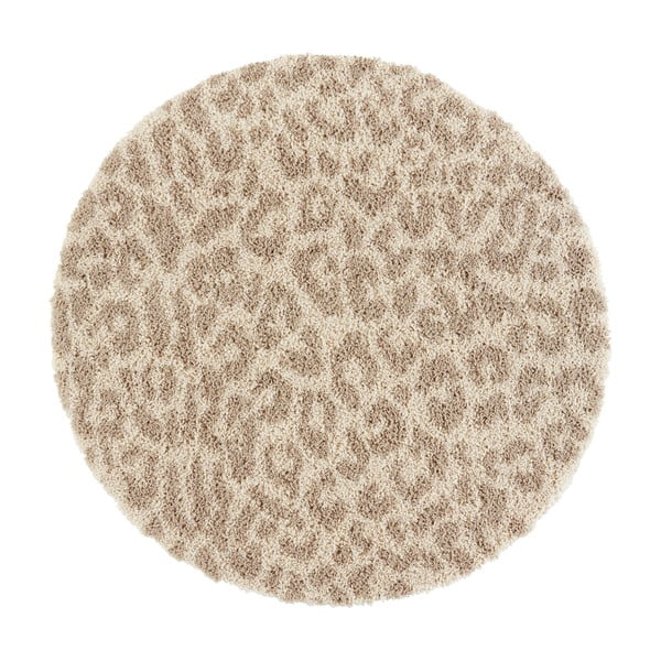 Béžový okrúhly koberec ø 160 cm Patterned Animal - Ragami