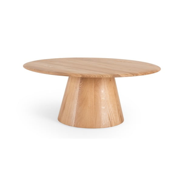 Okrúhly konferenčný stolík z dubového dreva v prírodnej farbe ø 80 cm Mushroom – Gazzda-image-4