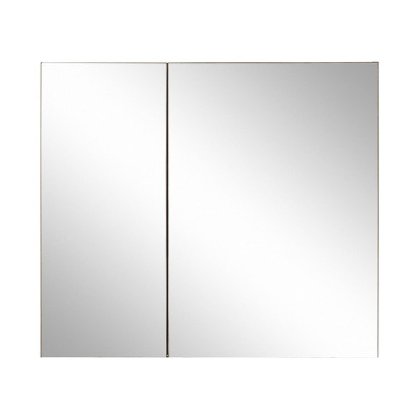 Závesná kúpeľňová skrinka so zrkadlom v dekore duba v prírodnej farbe 80x70 cm Wisla – Støraa-image-1