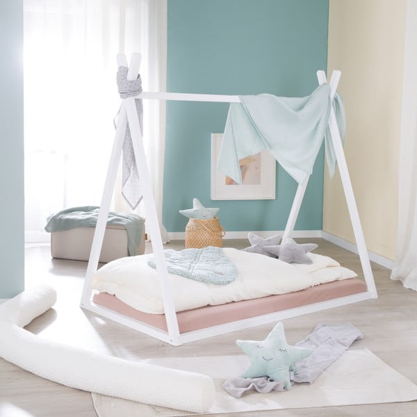 Biela domčeková detská posteľ 70x140 cm Montessori – Roba-image-2