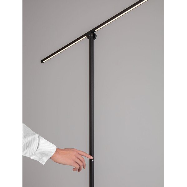 Matne čierna kovová LED stojacia lampa s ohýbateľnou konštrukciou/so stmievačom (výška  144 cm) Tenso – Nova Luce-image-4