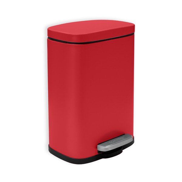 Červený nášľapný oceľový odpadkový kôš 5 l Akira – Spirella