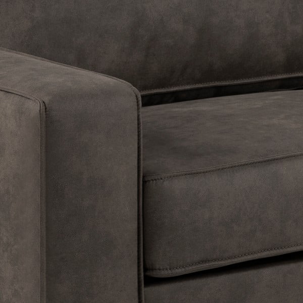 Antracitovosivá pohovka z imitácie kože Actona Jesolo, 193 cm-image-1