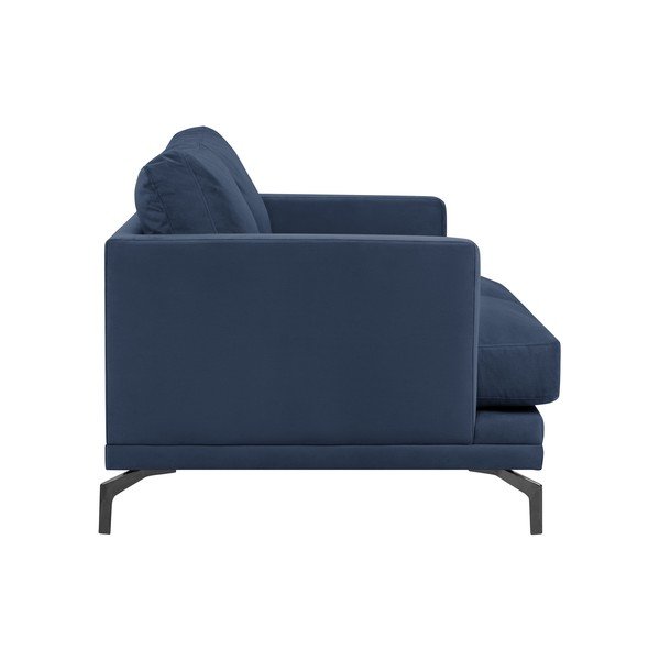 Tmavomodrá dvojmiestna pohovka s podnožou v čiernej farbe Windsor & Co Sofas Jupiter-image-2