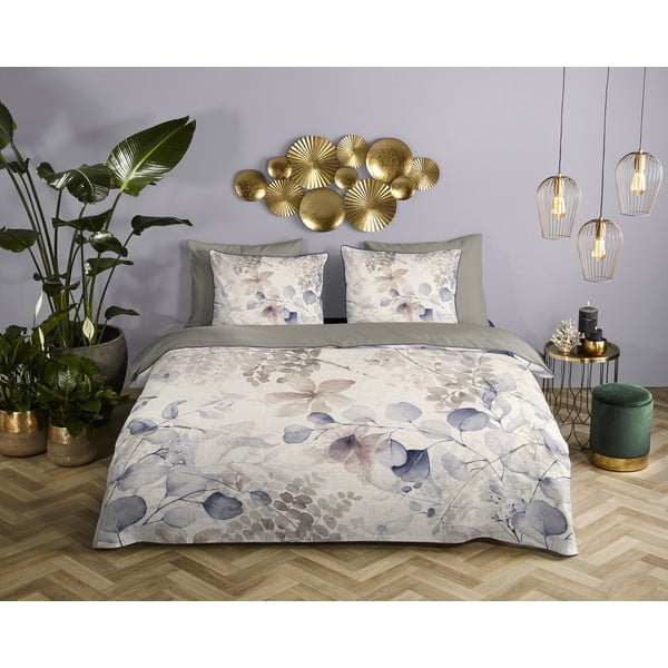 Béžové obliečky na jednolôžko z bavlneného saténu 140x200 cm – Descanso-image-1