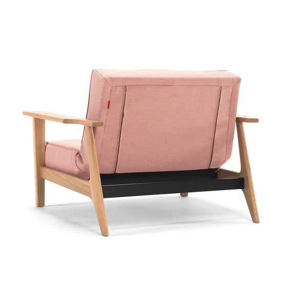 Svetloružové rozkladacie kreslo s opierkami Innovation Splitback Frej-image-2