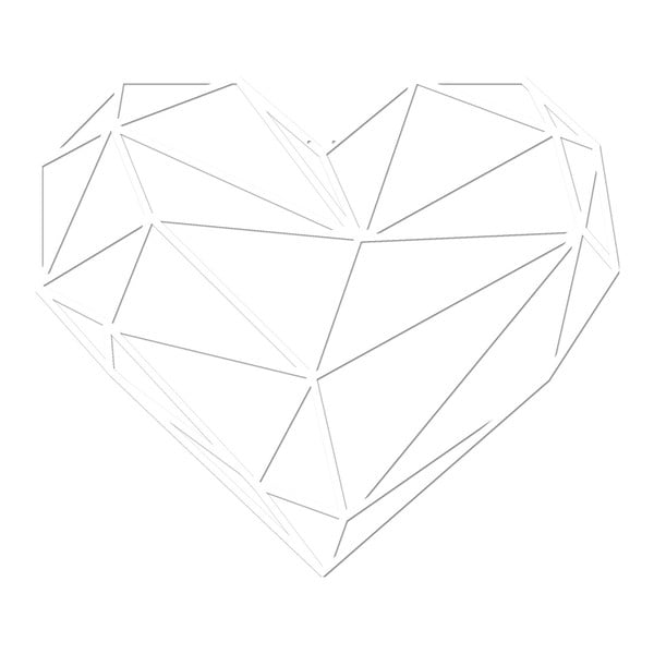 Biela nástenná kovová dekorácia Wall Decor Heart