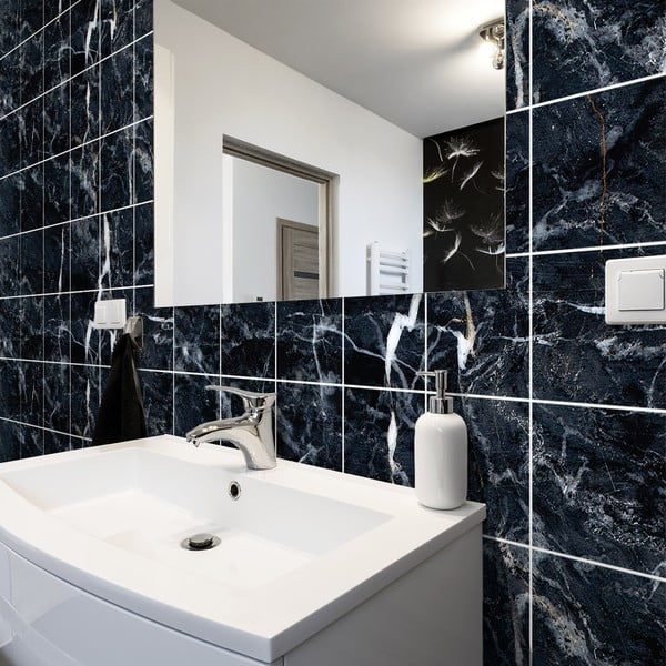 Súprava samolepiek na kachličky 24 ks 15x15 cm Marble Tiles Florencia - Ambiance-image-3