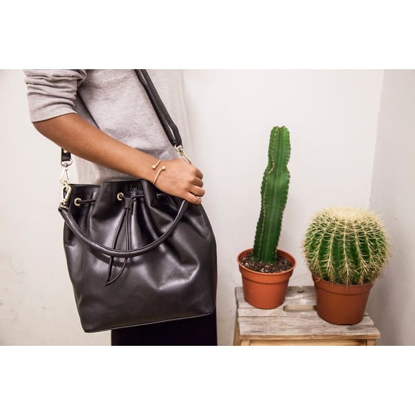 Čierna kožená kabelka O My Bag The Donna-image-1