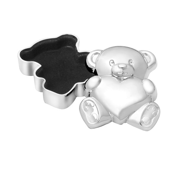 Kovová škatuľka na prvý zúbok 6x5x2 cm Bear with Heart – Zilverstad