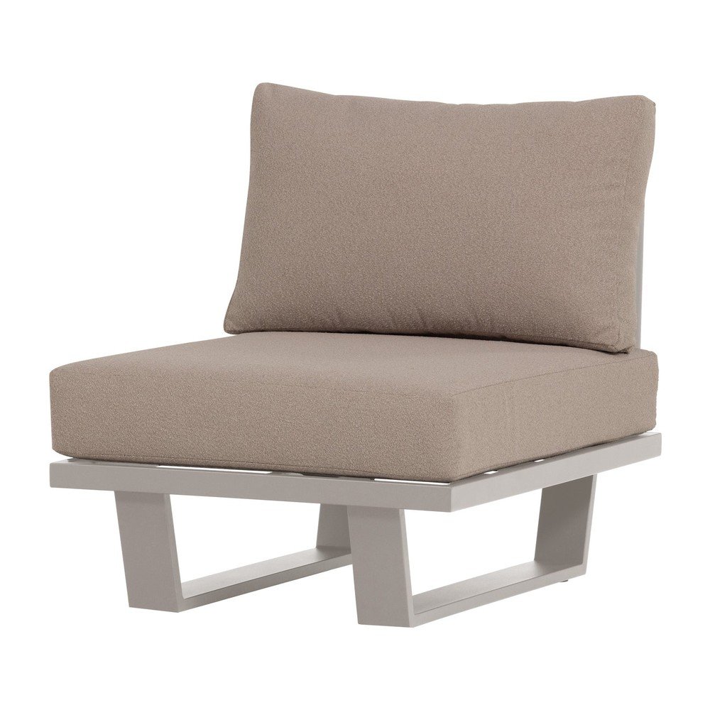 Sivobéžové kovové/polstrované záhradné kreslo Bear – WOOOD