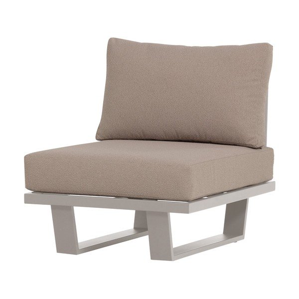 Sivobéžové kovové/polstrované záhradné kreslo Bear – WOOOD