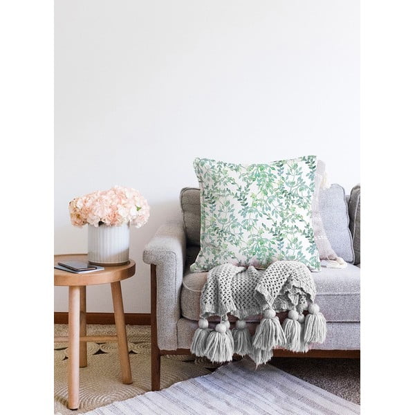 Béžovo-zelená obliečka na vankúš s prímesou bavlny Minimalist Cushion Covers Twiggy, 55 x 55 cm-image-2