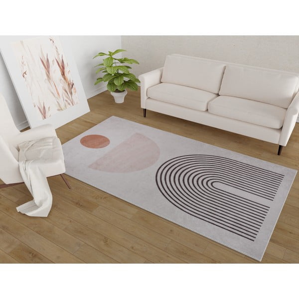 Krémovobiely umývateľný koberec 80x150 cm – Vitaus-image-1