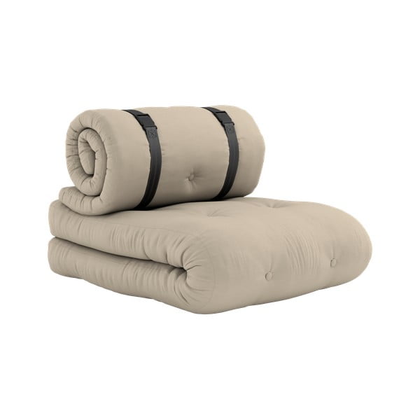 Béžové rozkladacie kreslo vhodné do exteriéru Karup Design Design OUT™ Buckle Up Beige