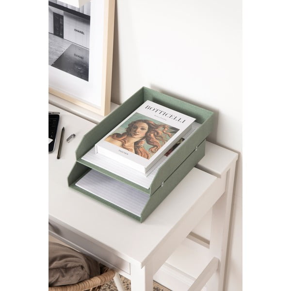 Zelené kartónové organizéry v súprave 5 ks na dokumenty Holger Canvas Paper Laminate – Bigso-image-2