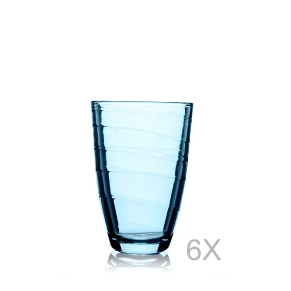 Sada 6 modrých pohárov Pasabahce, 360 ml