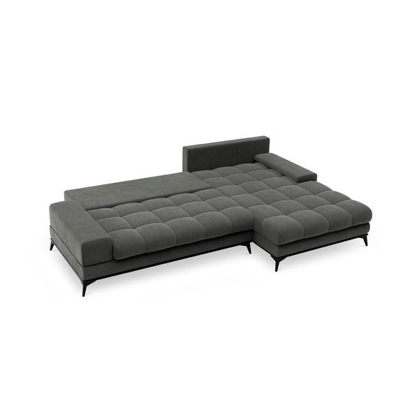 Tmavosivá rohová rozkladacia pohovka Windsor & Co Sofas Deneb, pravý roh-image-4