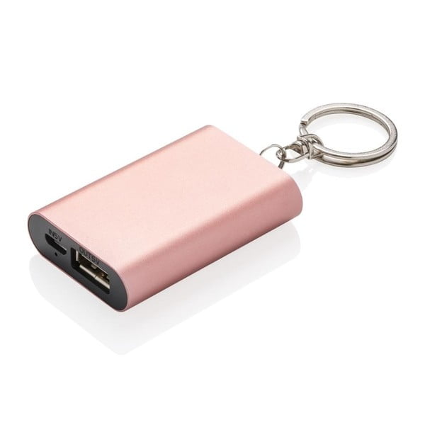 Kompaktná powerbanka na kľúče v ružovej farbe XD Design