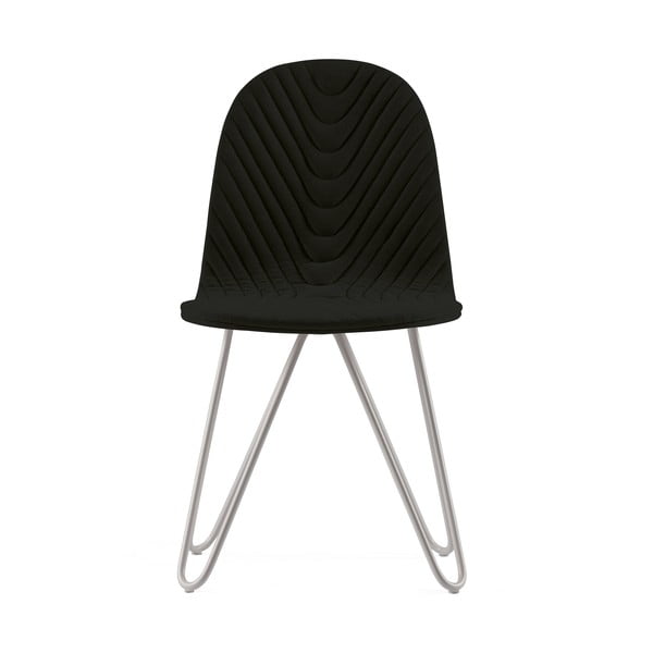 Čierna stolička s kovovými nohami IKER Mannequin X Wave